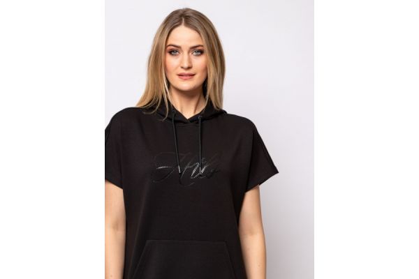 Γυναικείο Siva Κοντομάνικο Φούτερ Φόρεμα Μαύρο Heavy Tools S24663-BLACK