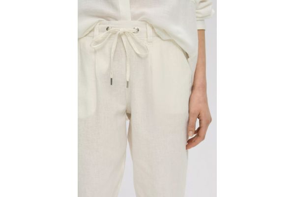 Γυναικείο Λινό Παντελόνι Εκρού S.Oliver 2143789-0200