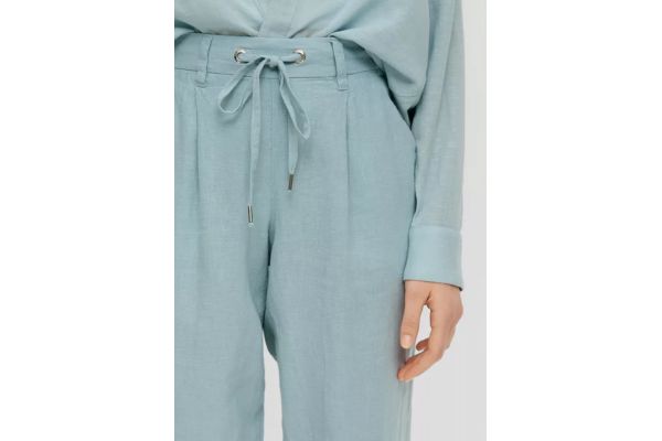 Γυναικείο Λινό Παντελόνι Γαλάζιο S.Oliver 2143789-6103