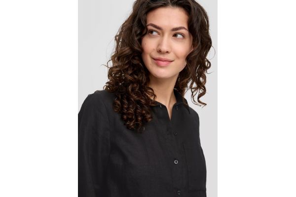 Women's Black Linen Shirt S.Oliver 2144573-9999