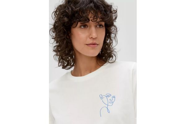 Women's White T-Shirt S.Oliver 2147851-02D2
