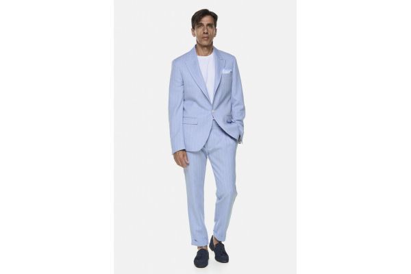 Ανδρικό Ριγέ Παντελόνι Γαλάζιο BZR DS12908-CIEL