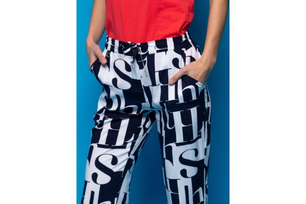 Women's Blue Fifer24 Pants Heavy Tools S24569-LETTERS