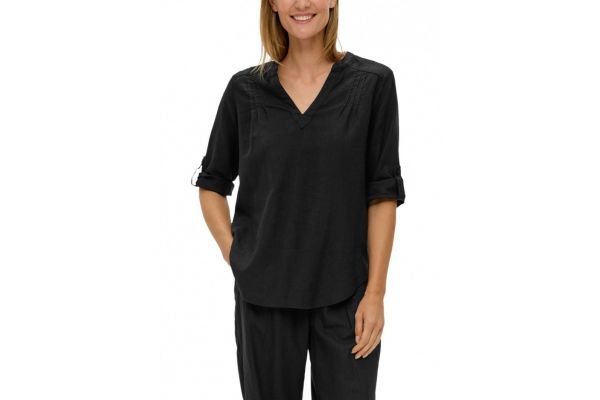 Women's Black Linen Shirt S.Oliver 2144554-9999